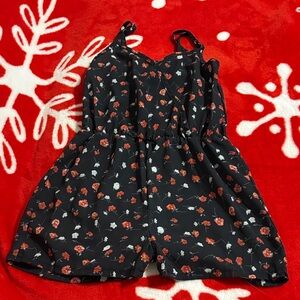 Floral Black Romper